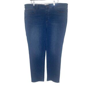 Soft Surroundings Womens 1X Dark Wash Stretch Denim Skinny Jeans Plus Size
